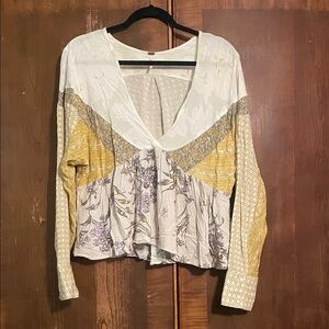 Free People Aloha State of Mind patchwork shirt size M